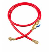 Yellow Jacket 25712 12", Red, PLUS II 1/4" hose with FlexFlow valve