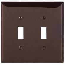 Cooper Wiring Devices PJ2B Wallplate 2G Toggle Polymid Br (1 EA)