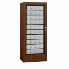 Mailboxes 3100WAU Rotary Mail Center - Aluminum Style - Walnut - USPS Access