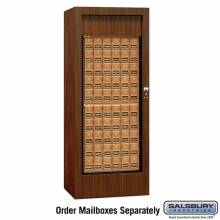 Mailboxes 3150WAU Rotary Mail Center - Brass Style - Walnut - USPS Access