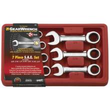 Gearwrench 9507D 7Pc Sae Stubby Combination Ratcheting Wrench
