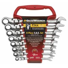 Gearwrench 9701 8Pc Flexible Comb Ratcheting Wrench Set - Sae