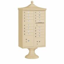 Mailboxes 3316R Salsbury Regency Decorative Cluster Box Unit with 16 Doors and 2 Parcel Lockers in Sandstone with USPS Access - Type III