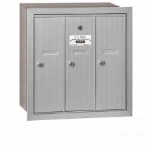 Mailboxes 3503ARU Salsbury Vertical Mailbox - 3 Doors - Aluminum - Recessed Mounted - USPS Access