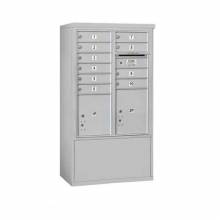 Mailboxes 3910D-10AFU Salsbury 10 Door High Free-Standing 4C Horizontal Mailbox with 10 Doors and 2 Parcel Lockers in Aluminum with USPS Access
