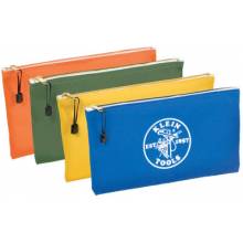 Klein Tools 5140 4-Pack Zipper Bags- Canvas- Assort. 12 1/2"X7"