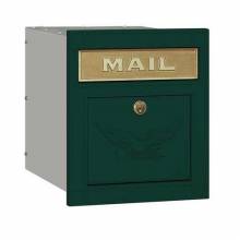 Mailboxes 4145E-GRN Salsbury Cast Aluminum Column Mailbox - Locking - Eagle Door - Green