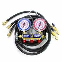 Yellow Jacket 42055 42052 with 60" black PLUS II 1/4" hoses with compact ball valves, R-410A/32, °F and °C