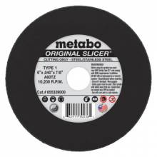 Metabo 655339000 6"X.040X7/8" Type 1 Slicer Wheel A60Tz Grit