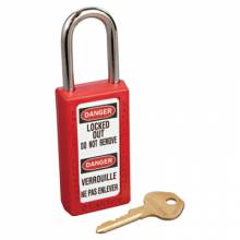 Master Lock 411RED 6 Pin Tumbler Padlock Keyed Diff. Safety Lock (1 EA)