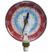 Yellow Jacket 49205 3-1/8", red pressure, 0-500 psi, R22/134a/404A certified gauge (°F)