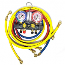 Yellow Jacket 49913 49914 With 60" PLUS II RYB and 3/8" x 45°, R/B gauges, kPa/psi, R32/R410A °F and °C