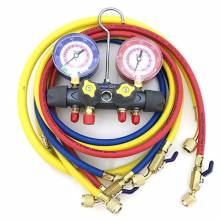 Yellow Jacket 49968 With 60"PLUS II compact ball valve RYB and 3/8" x 45°, R/B gauges, psi, R22/404A/410A °F