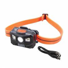 Klein Tools 56064 Rechargeable Headlamp with Silicone Strap, 400 Lumens, All-Day Runtime