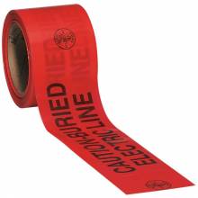 Klein Tools 58003 Caution Tape, Barricade, CAUTION-BURIED ELECTRIC LINE, Red, 1000-Foot