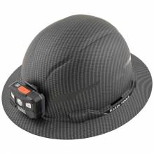 Klein Tools 60346 Hard Hat, Premium KARBN Pattern, Non-Vented Full Brim, Class E, Lamp