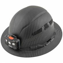 Klein Tools 60347 Hard Hat, Premium KARBN Pattern, Vented Full Brim, Class C, Lamp