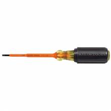 Klein Tools 612-4-INS Insulated 1/8-Inch Slotted Screwdriver, 4-Inch
