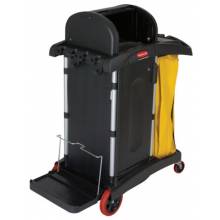Rubbermaid Commercial 9T75 Black High Security Janitor Cart