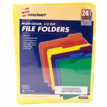 AbilityOne 643720013433 Skilcraft Folder Letter 1/3 Yellow 24 Pack - Letter - 8.50" Width X 11" Length Sheet Size - 1/3 Tab Cut - Yellow - Recycled - 24/Pack