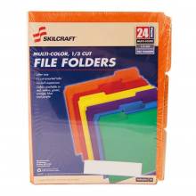 AbilityOne 643720013709 Skilcraft Folder Letter 1/3 Orange 24 Pack - Letter - 8.50" Width X 11" Length Sheet Size - 1/3 Tab Cut - Orange - Recycled - 24/Pack