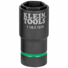 Klein Tools 66066 2-in-1 Impact Socket, 6-Point, 1-1/8 and 15/16-Inch