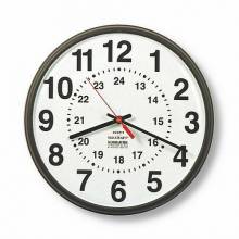 AbilityOne 6645014678478 12/24 Hour Slimline Wall Clock - 8" Diameter