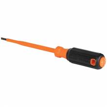 Klein Tools 6824INS Insulated Screwdriver, 1/4-Inch Cabinet Tip, 4-Inch Round Shank