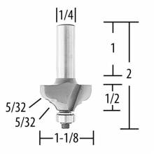Makita 733126-0A Router Bit Cove and Bead, 2 Flute, 1/4" SH, C.T.