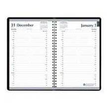 AbilityOne 7530016007580 Daily Desk Planner Dated 2023 Wire Bound Non-Refillable Black Cover