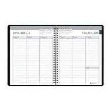 AbilityOne 7530016007615 Weekly Desk Planner Dated 2023 Wire Bound Non-Refillable Black Cover