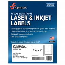 AbilityOne 7530016736217 Weatherproof Mailing Labels 3 1/3 Inch X 4 Inch.