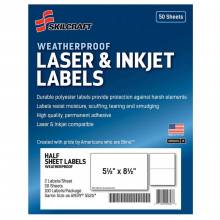 AbilityOne 7530016736219 Weatherproof Mailing Labels 5 1/2 Inch X 8 1/2 Inch.