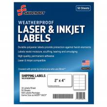 AbilityOne 7530016736220 Weatherproof Mailing Labels 2 Inch X 4 Inch