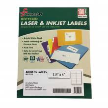 AbilityOne 7530016736514 Recycled Laser And Inkjet Labels 1 1/3 Inch X 4 Inch. 25 Sheets Per Package