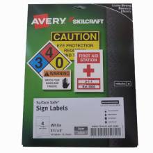 AbilityOne 7530016875089 Surface Safe Sign Label Remove Laser/Ink White 3.5"X5" 15 Sh