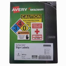 AbilityOne 7530016878147 Surface Safe Sign Label Remove Laser/Ink White 5"X7" 15 Sh