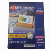 AbilityOne 7530016878444 Business Cards Uncoated Two-Sided Print White 2"X3.5" 200Cd