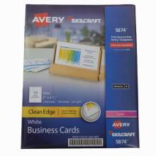 AbilityOne 7530016880800 Business Card Uncoate Two-Side Print White 2"X3.5" 1000 Cd