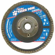 WEILER® 804-51114 4-1/2" TIGER PAW ABRASIVE FLAP DISC- FLAT- - 60Z(10 EA/1 CT)