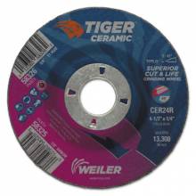 WEILER® 804-58325 4.5 X 1/4 TIGER CERAMICT27 GW CER24R 7/8 AH(10 EA/1 BX)