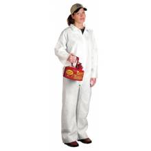 PIP® 813-3409/XL PE WHT COVERALL ZIP FRONT EL WR/ANKLE HOOD/BOOT(25 EA/1 CA)