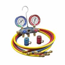 Yellow Jacket 49849 With 72" PLUS II SAE RYB hoses with couplers, R/B gauges, bar/psi/kPa, R1234yf, °F and °C