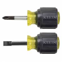 Klein Tools 85071 Screwdriver Set, Stubby Slotted and Phillips, 2-Piece