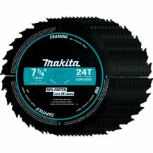 Makita A-94530-10 7‑1/4" 24T Carbide‑Tipped Ultra‑Coated Circular Saw Blade, Framing, 10/pk