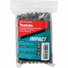 Makita A-99150 ImpactX #3 Square Recess 3‘1/2³ Power Bit, 50/pk, Bulk