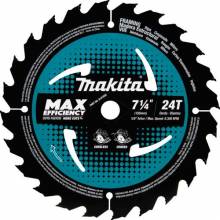 Makita B-61656 7‑1/4" 24T Carbide‑Tipped Max Efficiency Circular Saw Blade, Framing