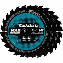 Makita B-61656-3 7‑1/4" 24T Carbide‑Tipped Max Efficiency Circular Saw Blade, Framing, 3/pk