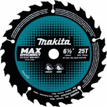 Makita B-62963 6‑1/2" 25T Carbide‑Tipped Max Efficiency Circular Saw Blade, Framing