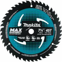 Makita B-68585 7‑1/4" 45T Carbide‑Tipped Max Efficiency Saw Blade, Fine Crosscutting